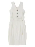 Low Classic button-front belted midi dress - White