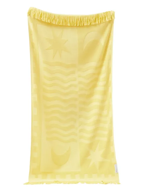 Sunnylife patterned fringed-trims towel