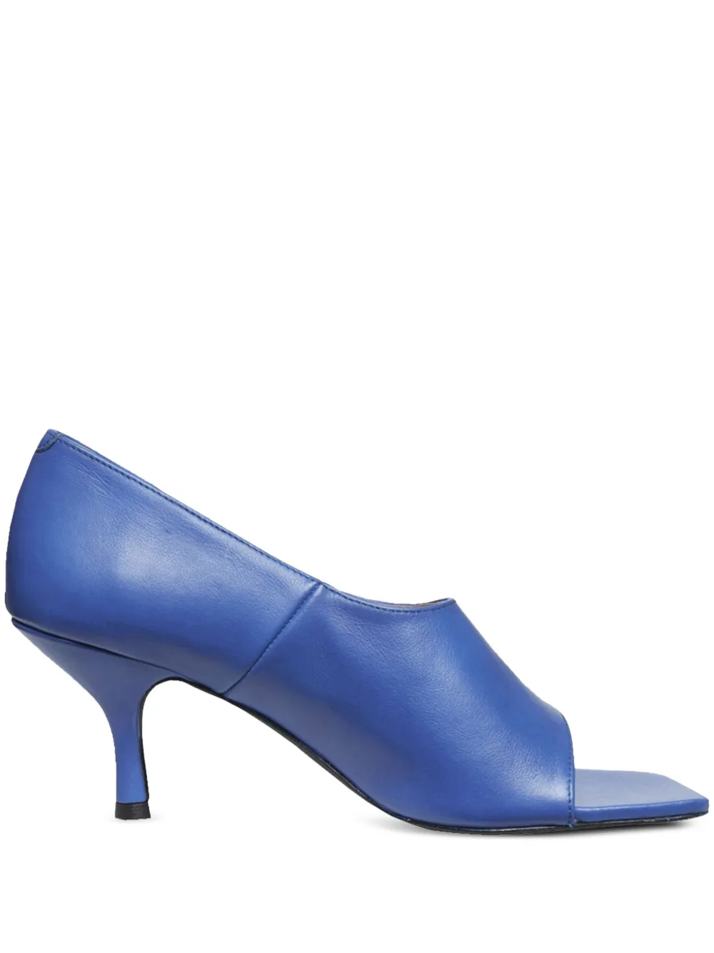 70mm square-toe leather pumps
