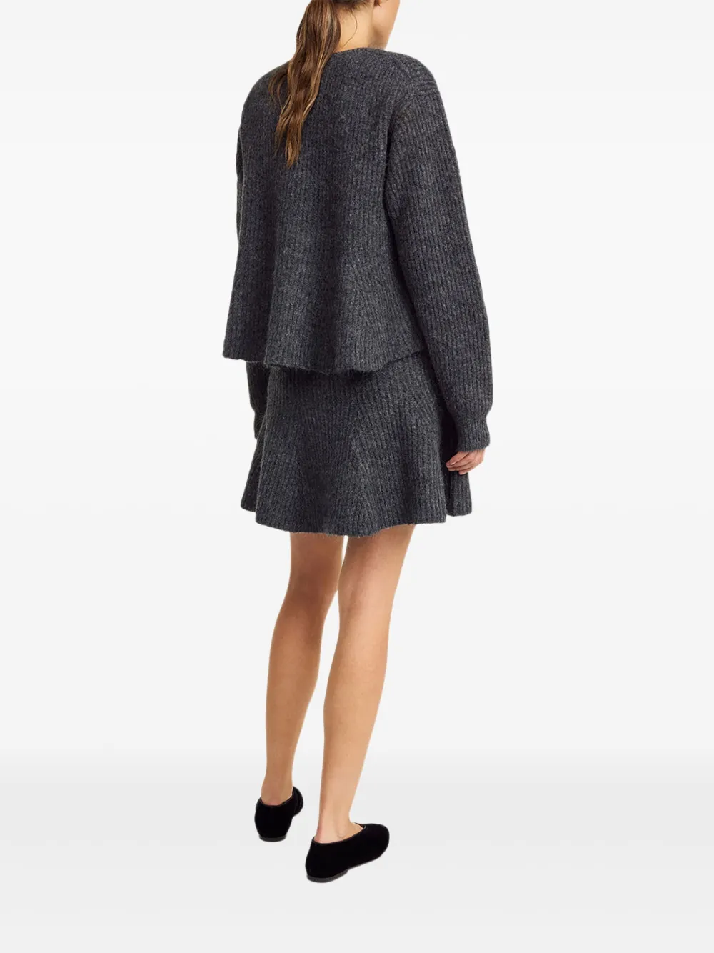 By Malene Birger Cova geribbelde trui met V-hals Grijs