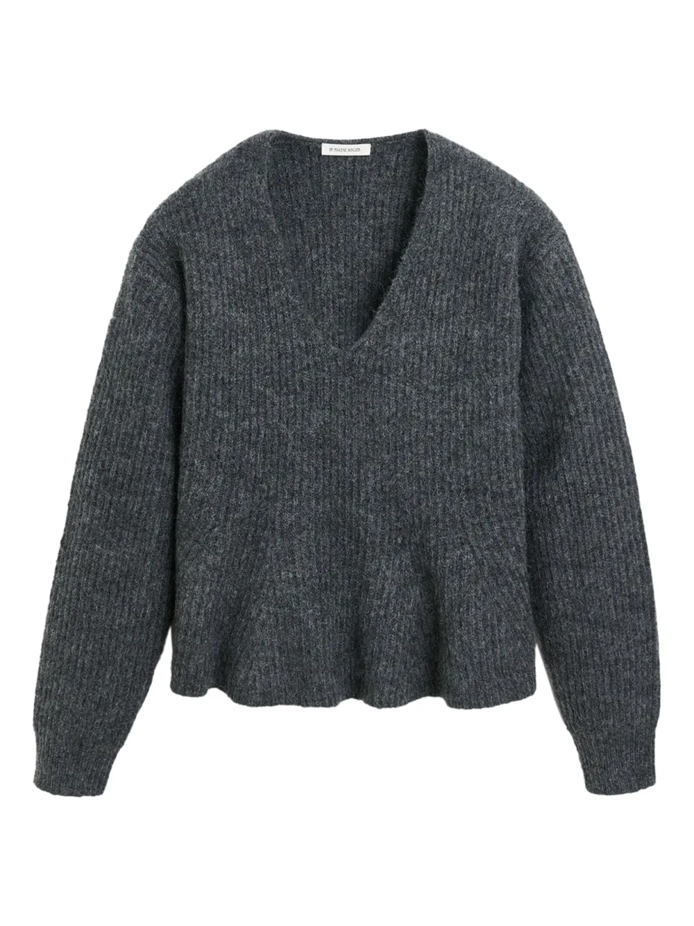 By Malene Birger Cova geribbelde trui met V-hals Grijs
