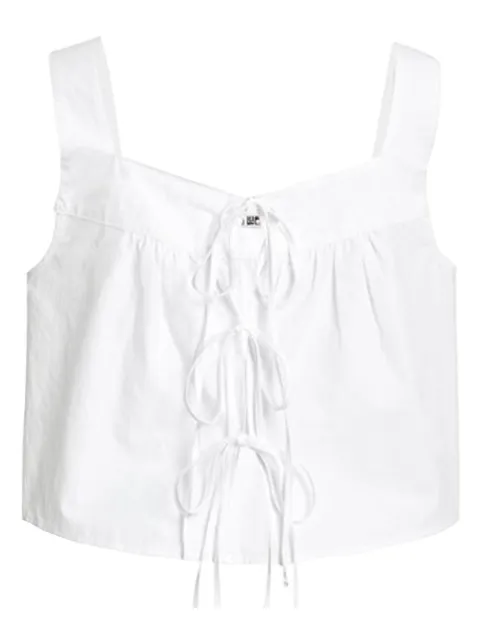 Ciao Lucia  Emilia tie-front square-neck top