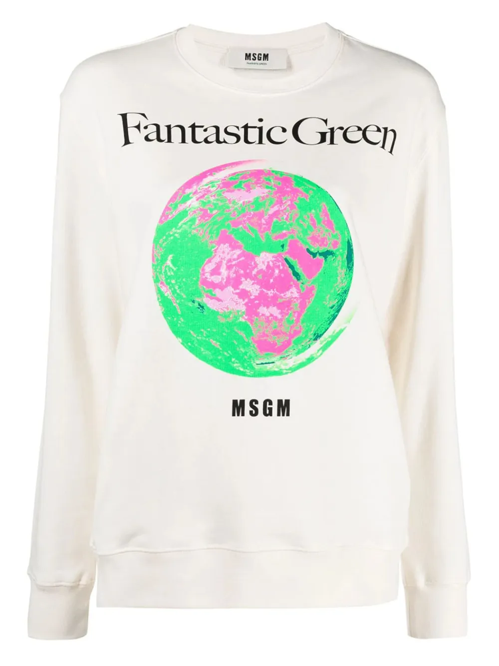 MSGM globe-print sweatshirt Beige