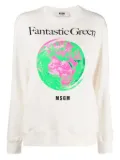 MSGM globe-print sweatshirt - Neutrals