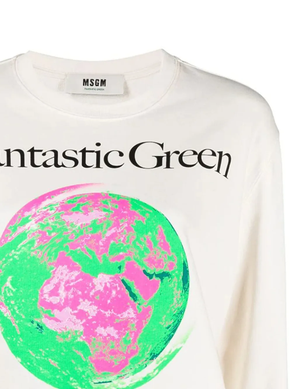MSGM globe-print sweatshirt Beige