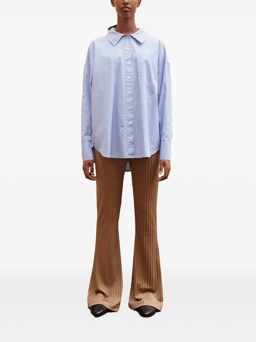 SAMSOE SAMSOE Arielle striped cotton shirt - Blauw