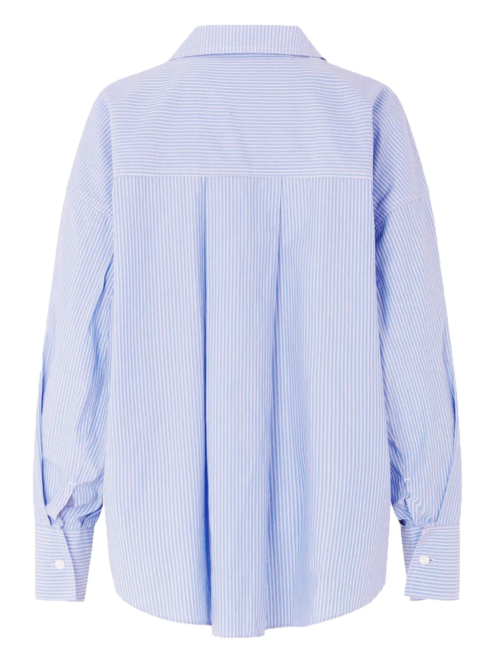 SAMSOE Arielle striped cotton shirt Blauw