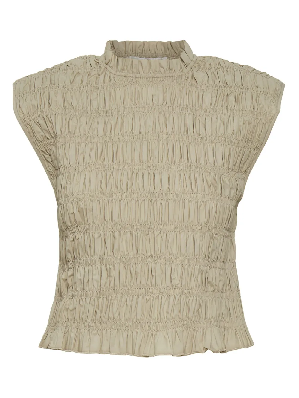 Gestuz smocked-panel sleeveless top Beige
