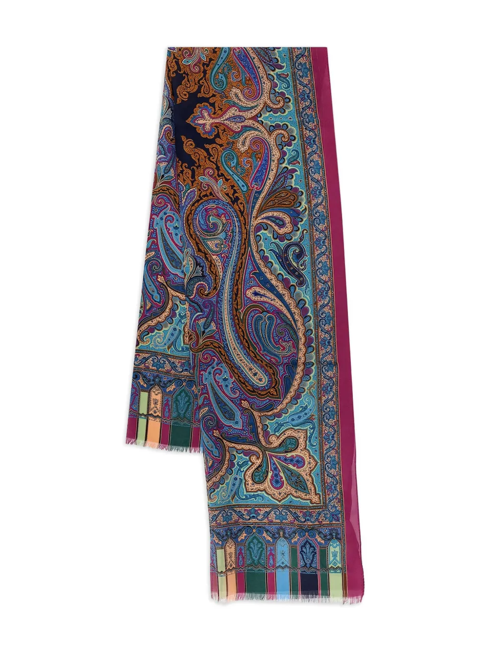 ETRO Zijden sjaal met paisley-print Blauw