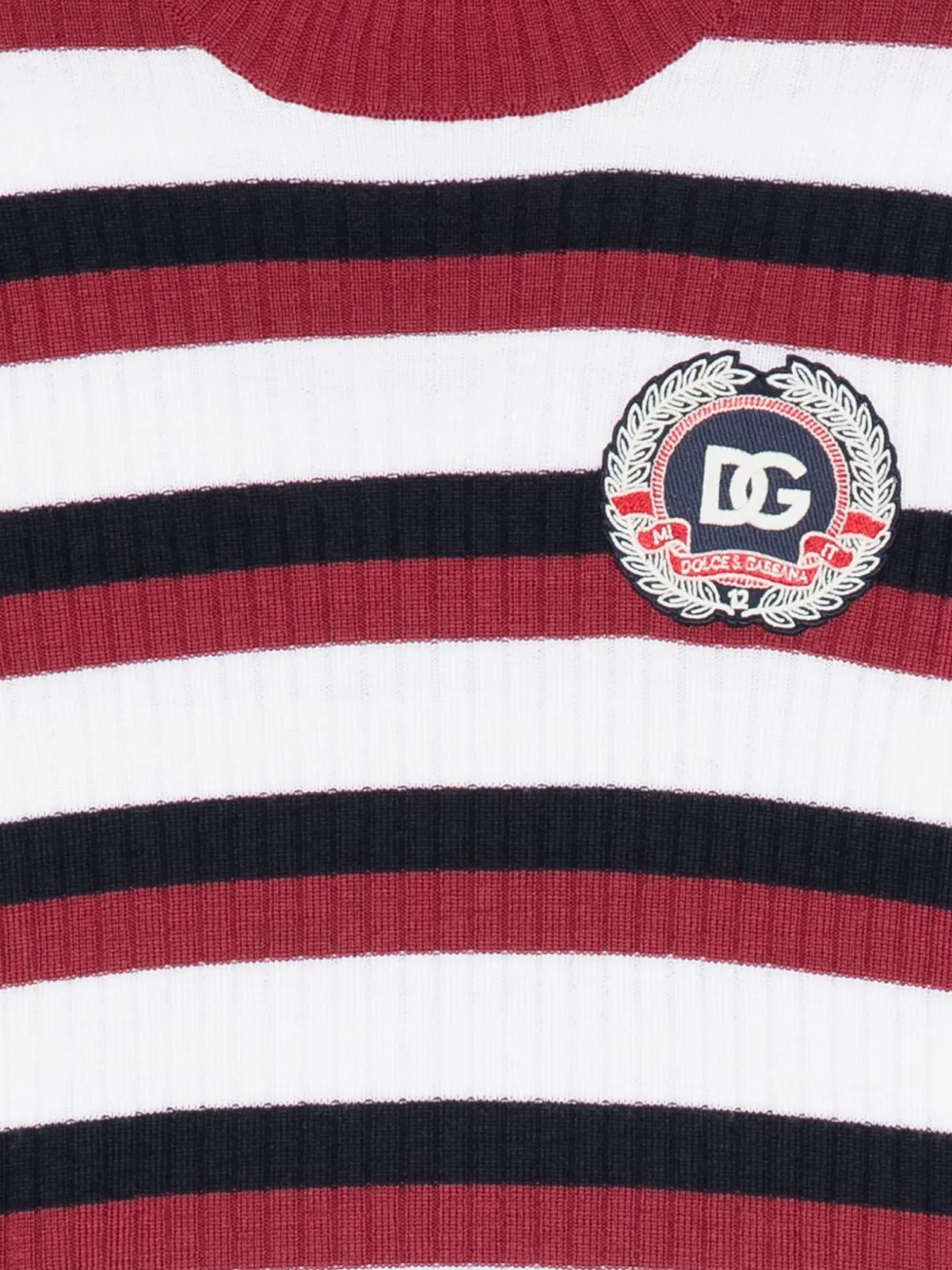 Dolce & Gabbana Kids Gestreepte trui met logo-applicatie Rood
