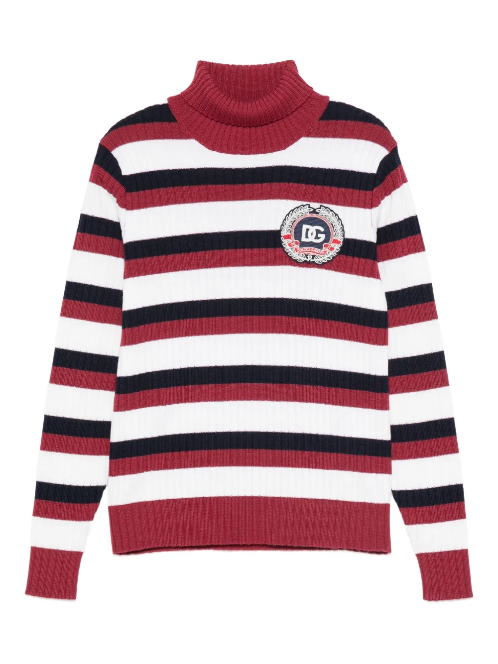 Dolce & Gabbana Kids Gestreepte trui met logo-applicatie Rood