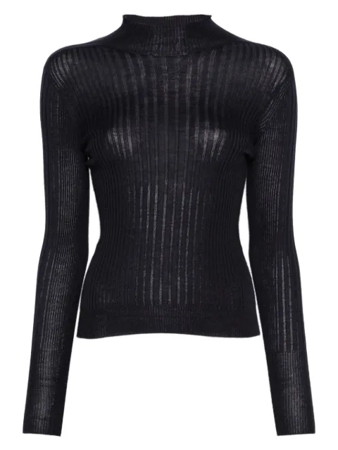 Peserico ribbed mock-neck top