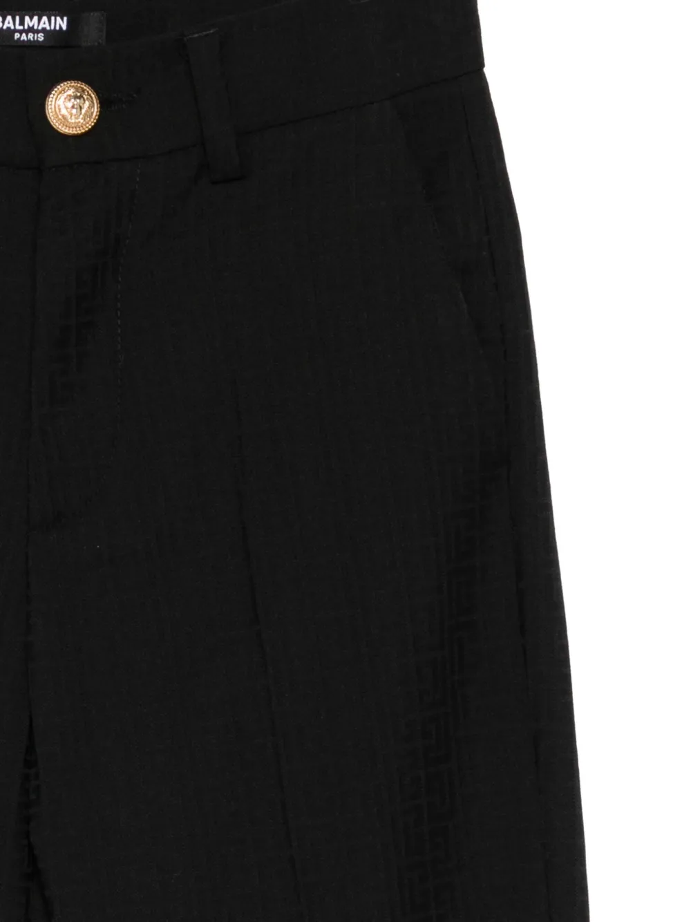 Balmain Kids virgin-wool trousers Zwart