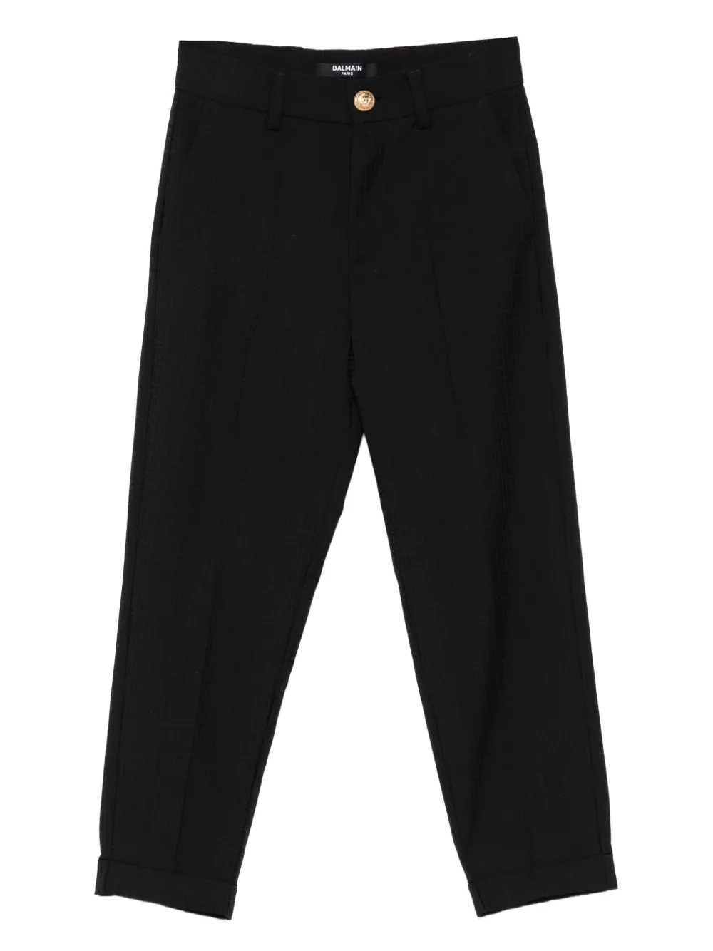 Balmain Kids virgin-wool trousers Zwart