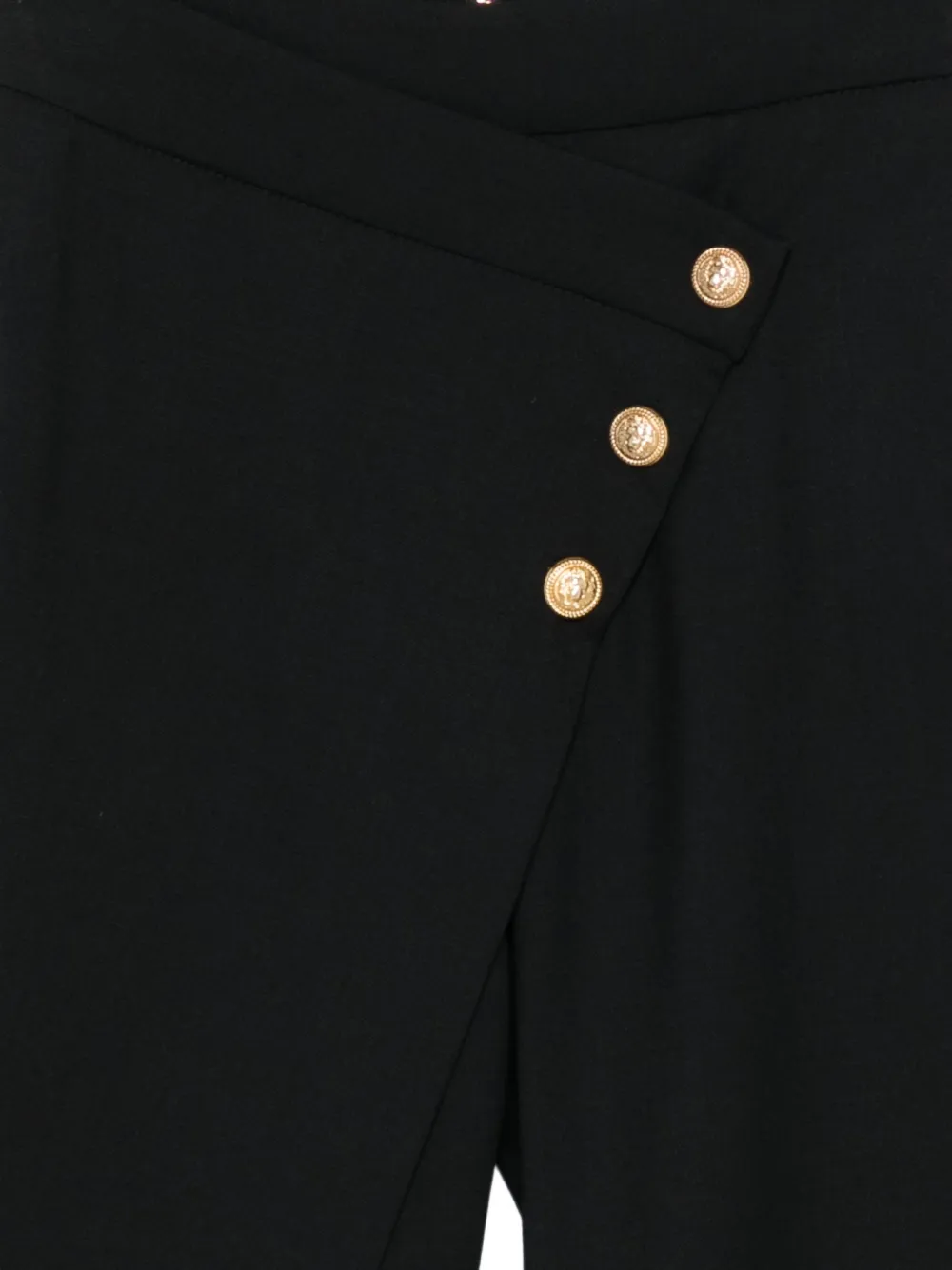 Balmain Kids button-fastening wrap trousers Zwart