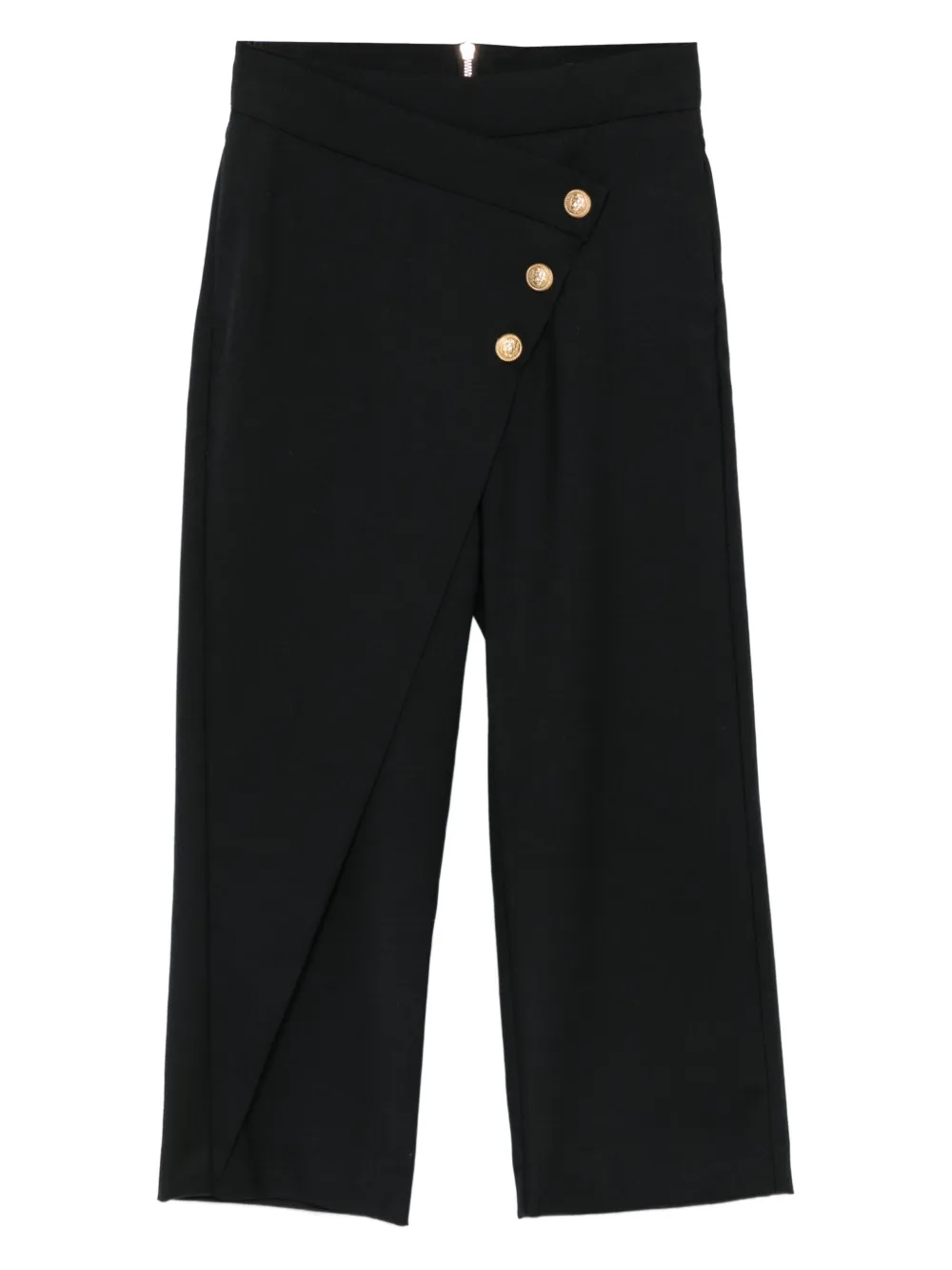 Balmain Kids button-fastening wrap trousers Zwart