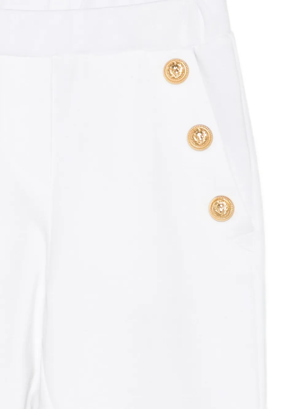 Balmain Logo Button Joggers In White