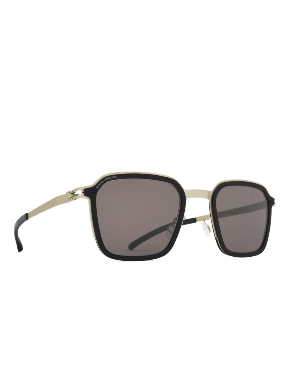Mykita Zonnebril met vierkant metalen montuur Zwart