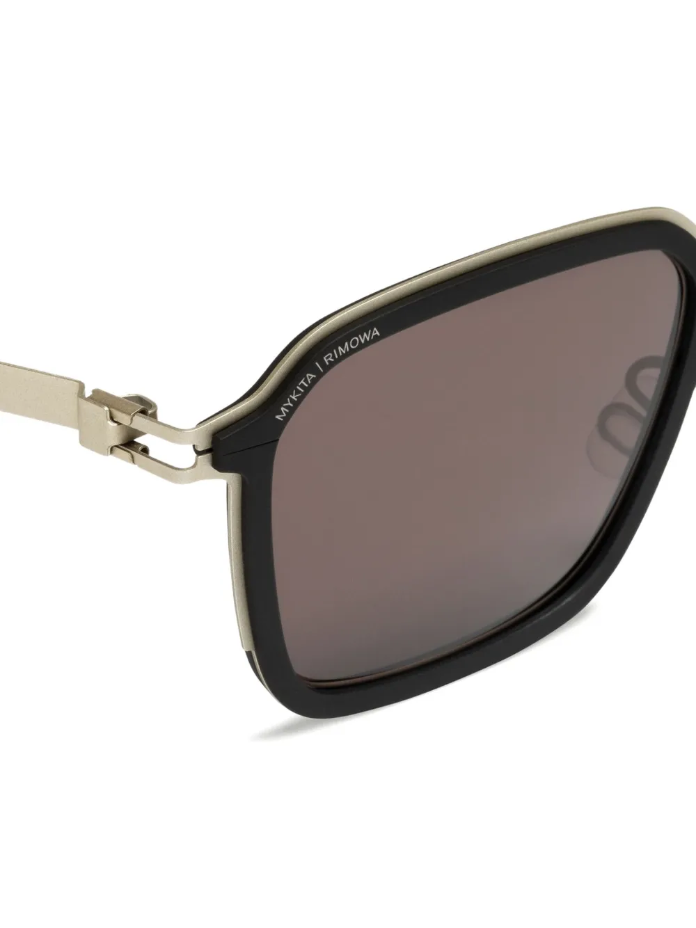 Mykita Zonnebril met vierkant metalen montuur Zwart