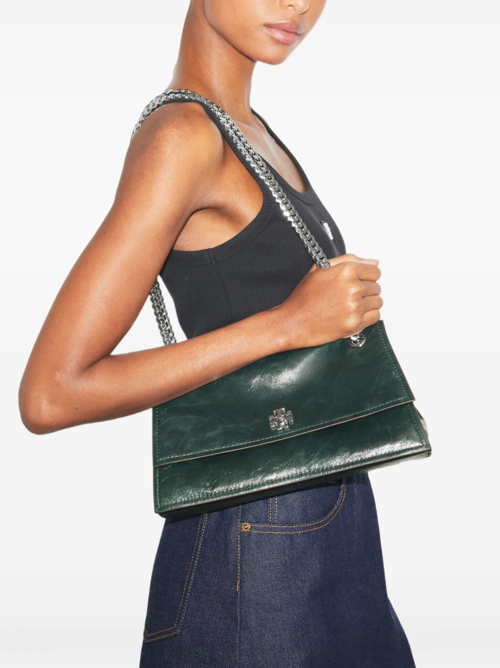Tory Burch Kira schoudertas met draaislot Groen