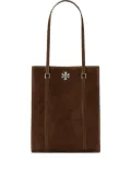 Tory Burch small Kira turnlock suede tote bag - Brown