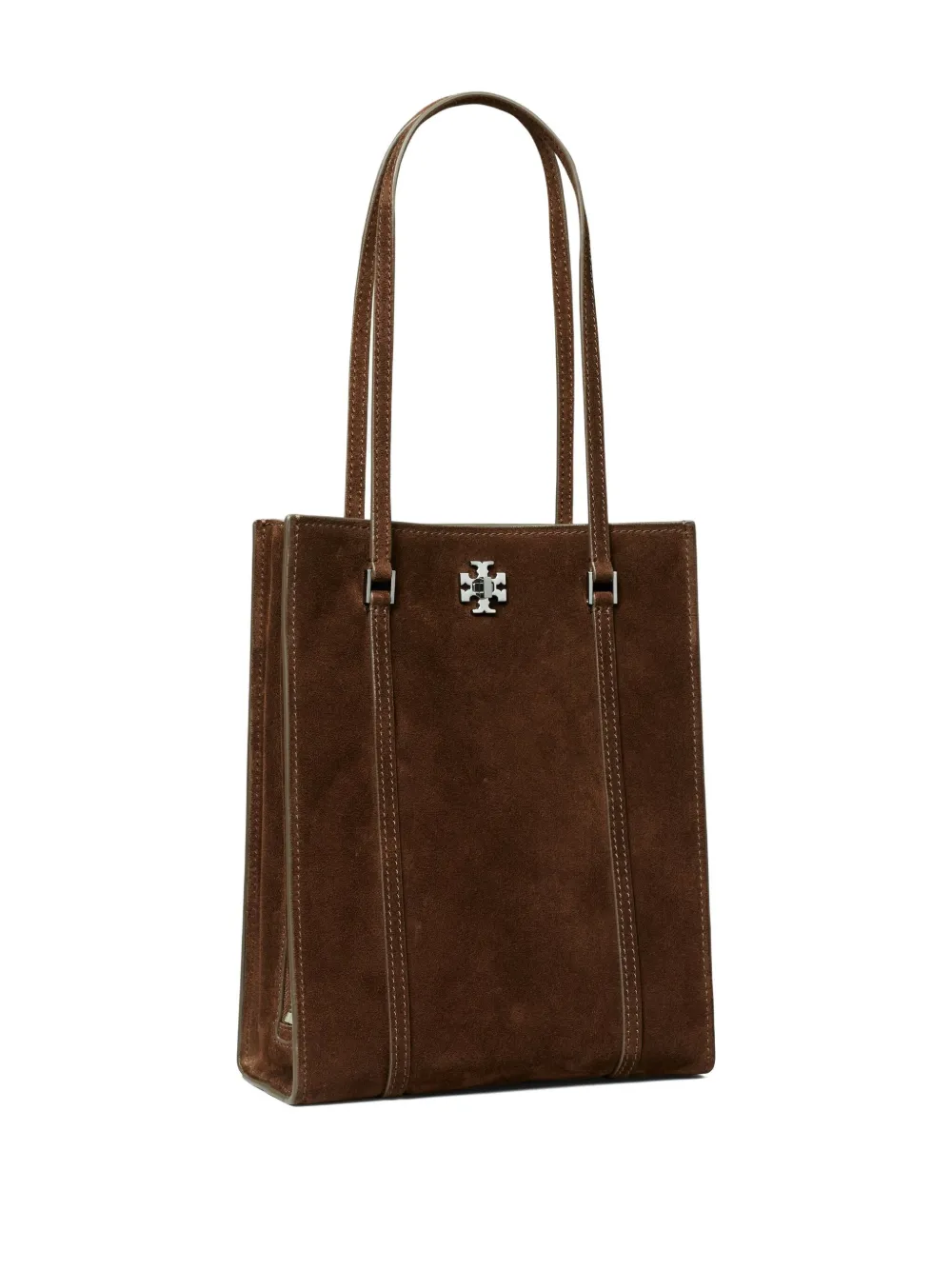 Tory Burch Kira kleine suède shopper met draaislot - Bruin