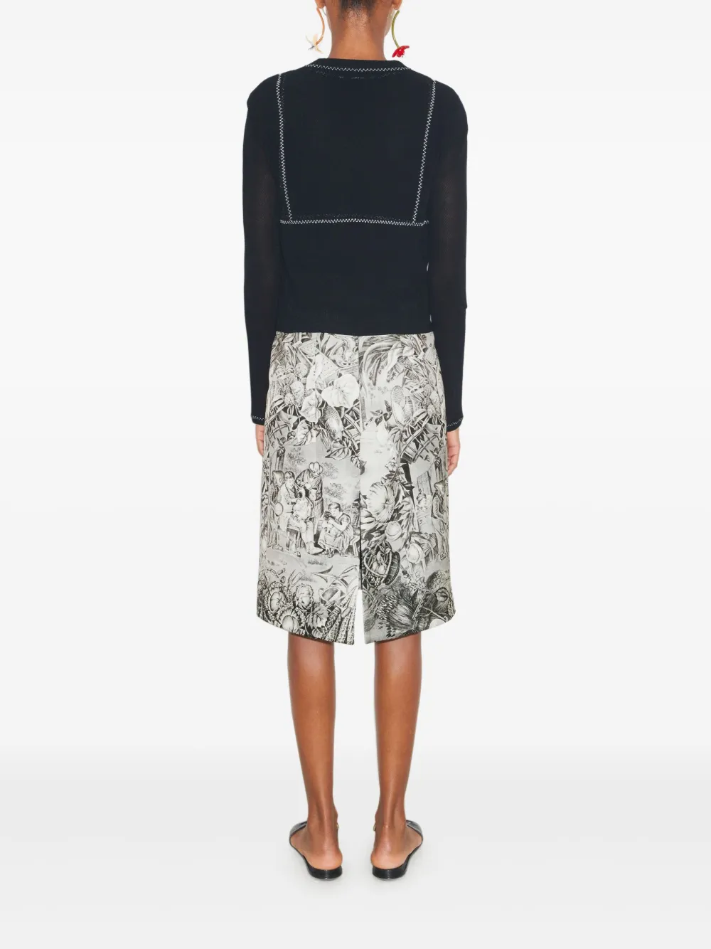 Tory Burch printed viscose skirt Grijs