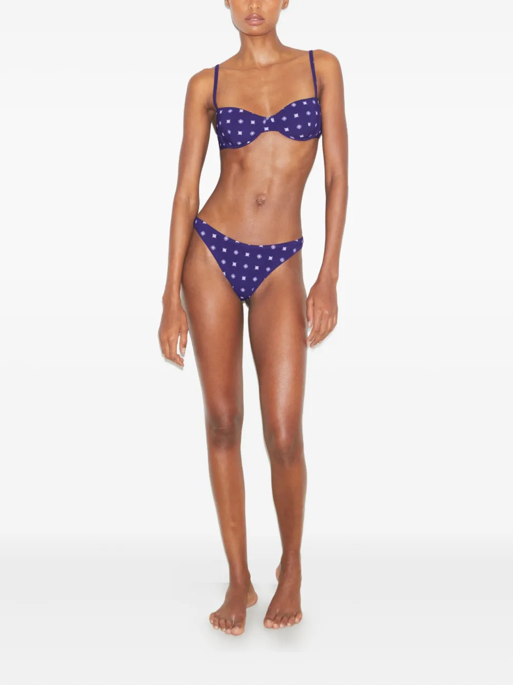 Tory Burch geometric-pattern bikini top Blauw