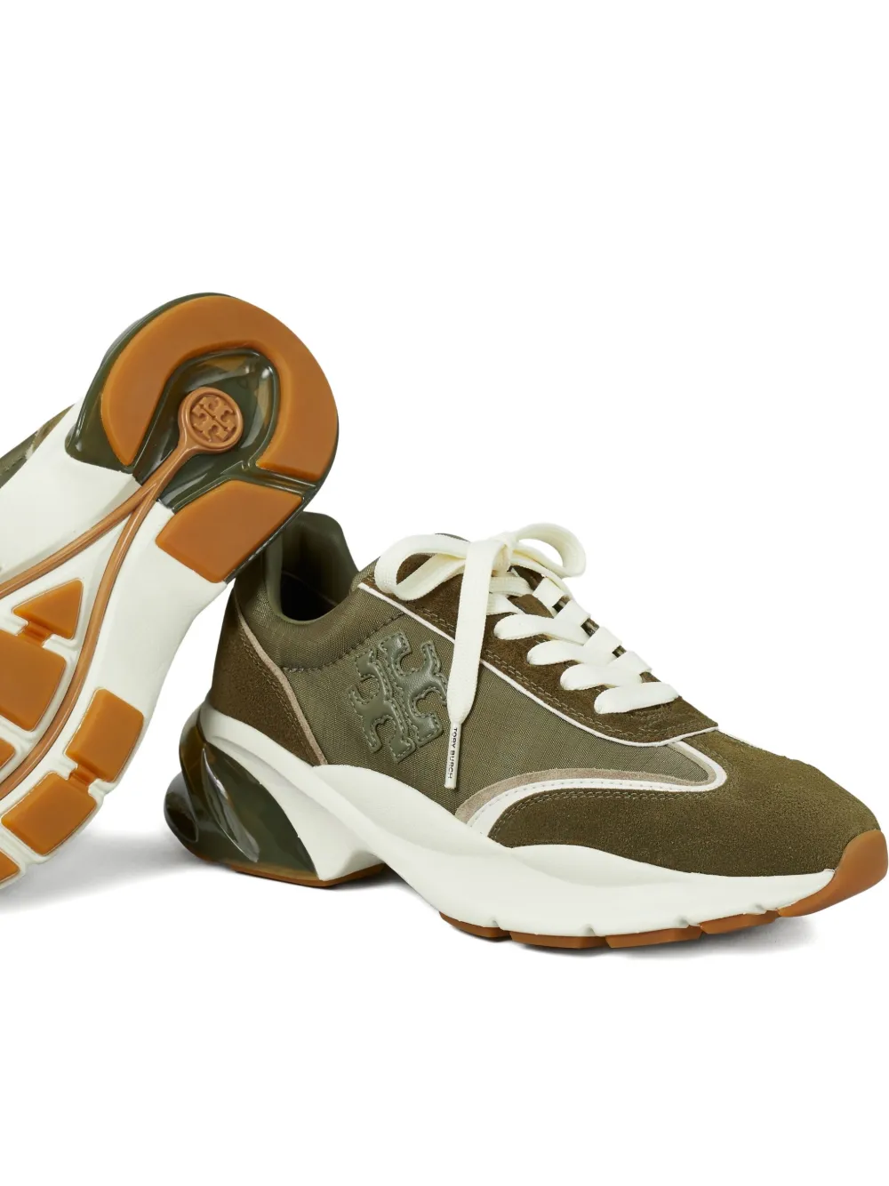 Tory Burch logo-patch sneakers Green