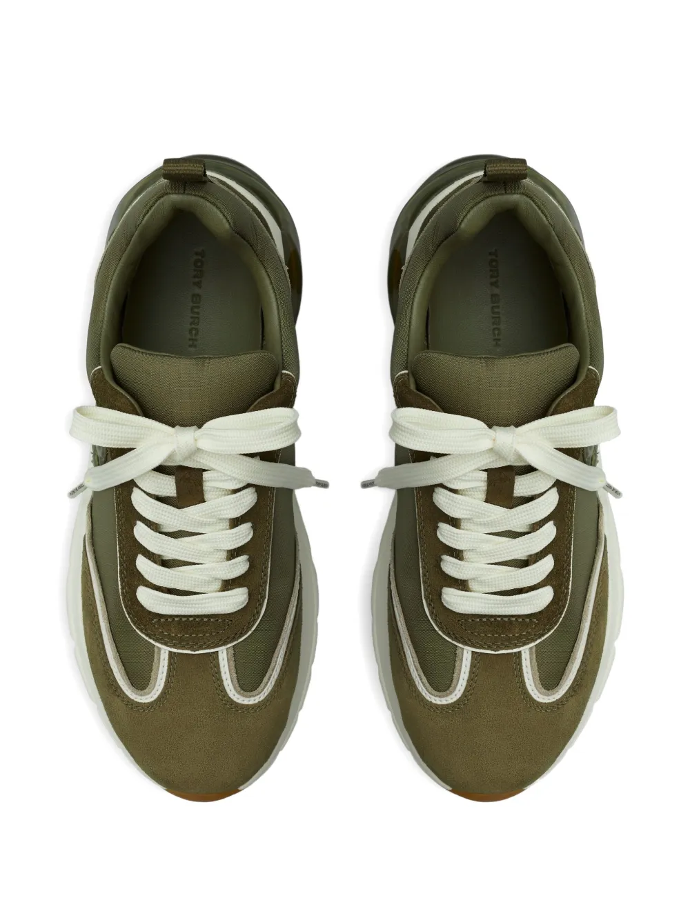 Tory Burch logo-patch sneakers Green