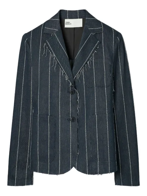 Tory Burch blazer rayé à bords francs