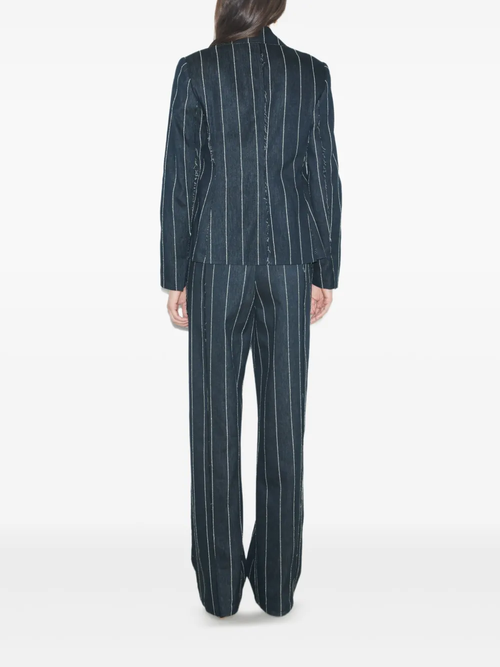 Tory Burch Blazer met franje en krijtstreep Blauw