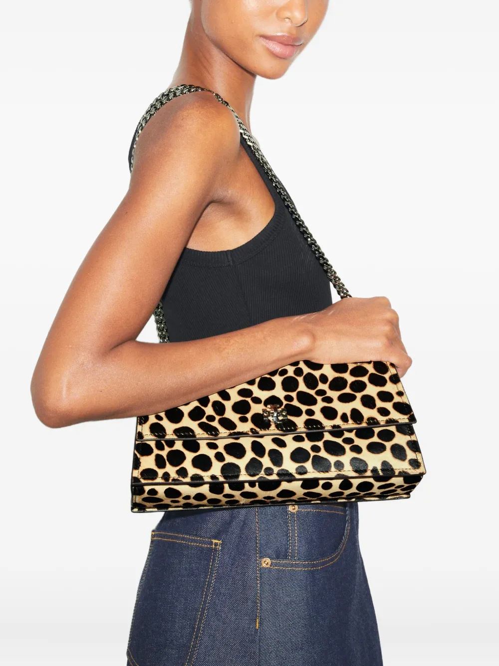 Tory Burch Kira schoudertas met draaislot Bruin