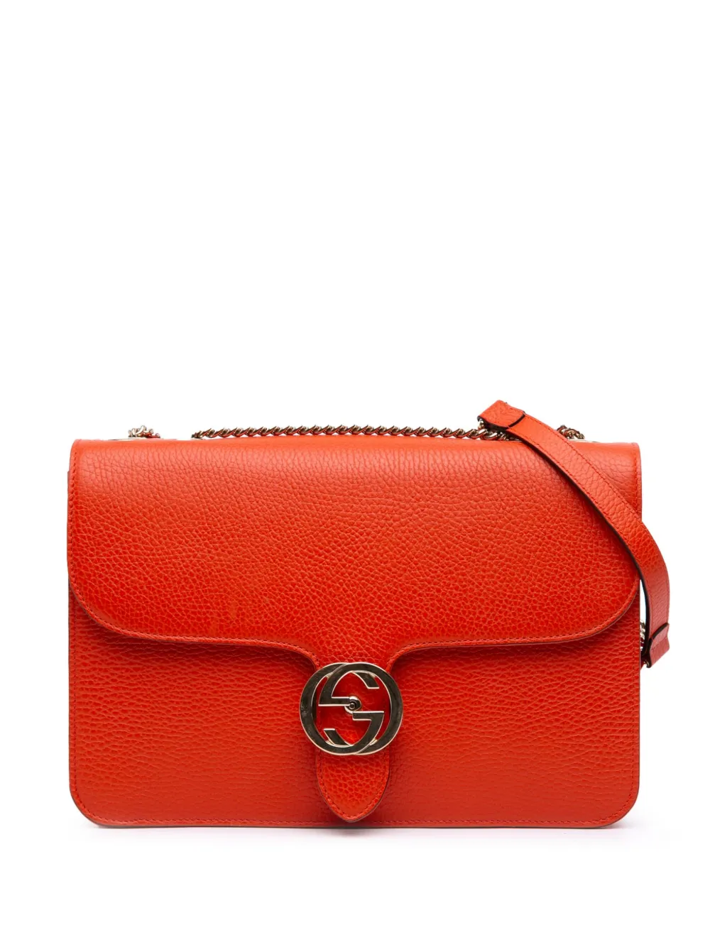 Gucci Pre-Owned 2016-2025 ミディアム ダラー カーフスキン インターロッキングG ショルダーバッグ - オレンジ Gucci Pre-Owned 2016-2025 ミディアム ダラー カーフスキン インターロッキングG ショルダーバッグ - オレンジ