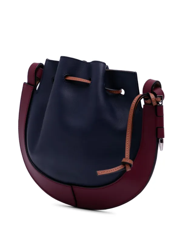 Loewe Pre-Owned 2020 Small Leather Colorblock Horseshoe Crossbody