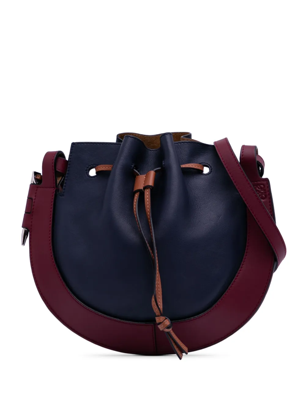 Loewe Pre-Owned 2020 スモール レザー カラーブロック ホースシュー ショルダーバッグ - レッド Loewe Pre-Owned 2020 スモール レザー カラーブロック ホースシュー ショルダーバッグ - レッド