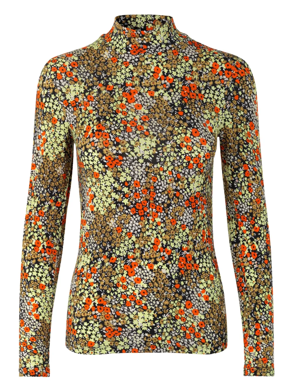 Samsoe & Samsoe Floral-print Turtleneck Top In Multi