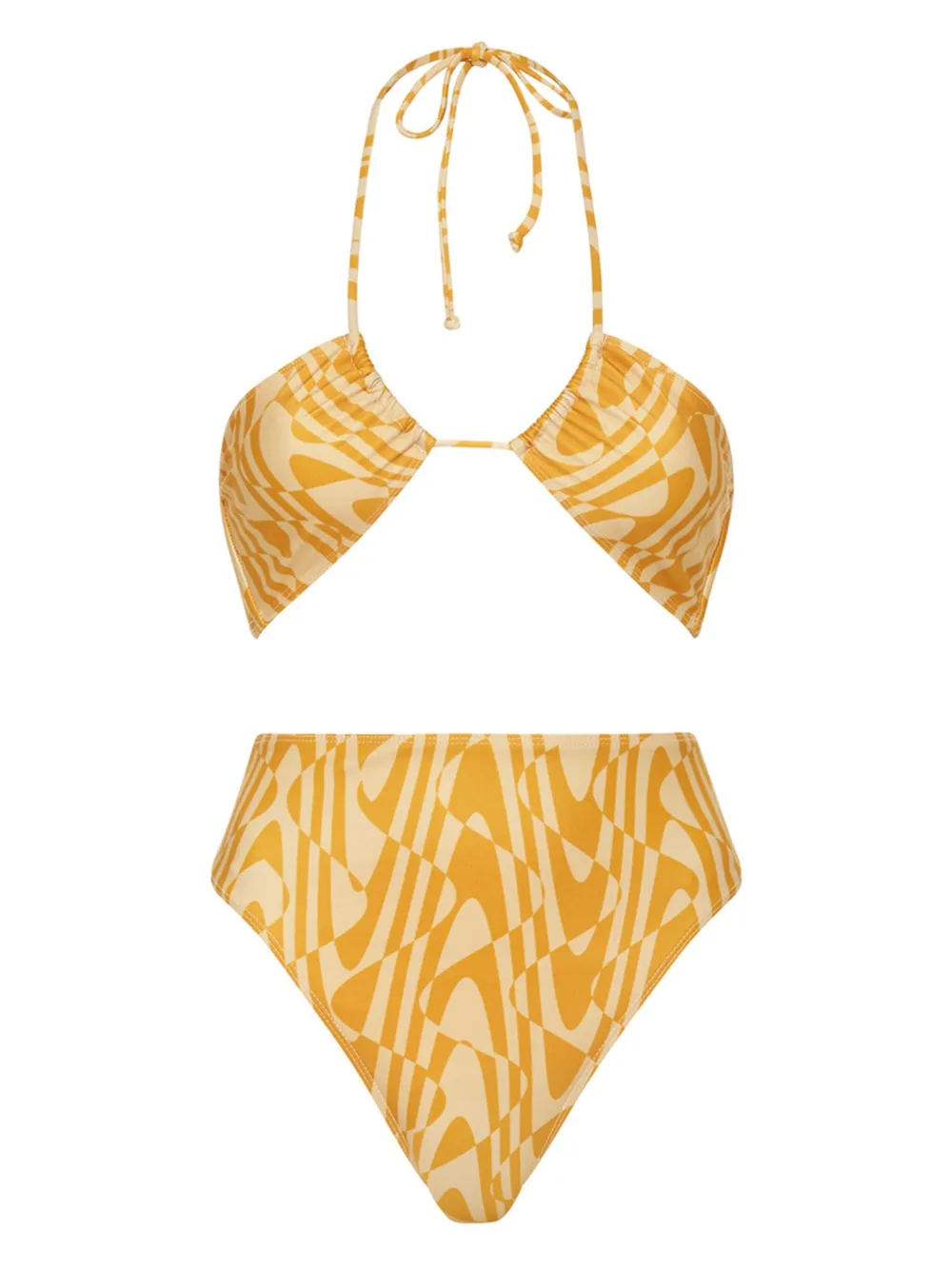 Faithfull the Brand abstract-print bikini Geel