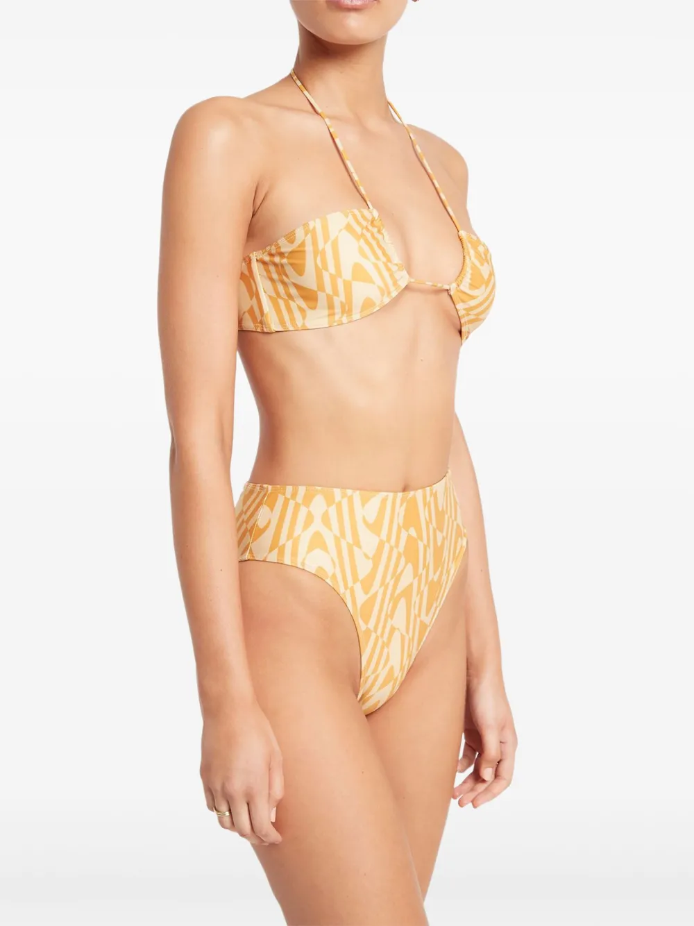 Faithfull the Brand abstract-print bikini Geel