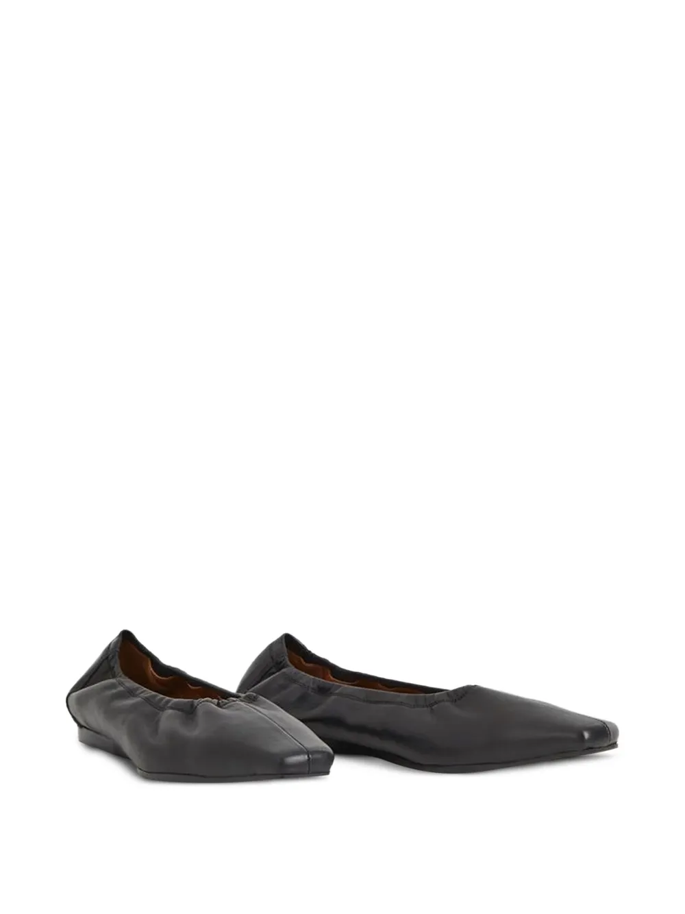 VAGABOND square-toe leather flats Black