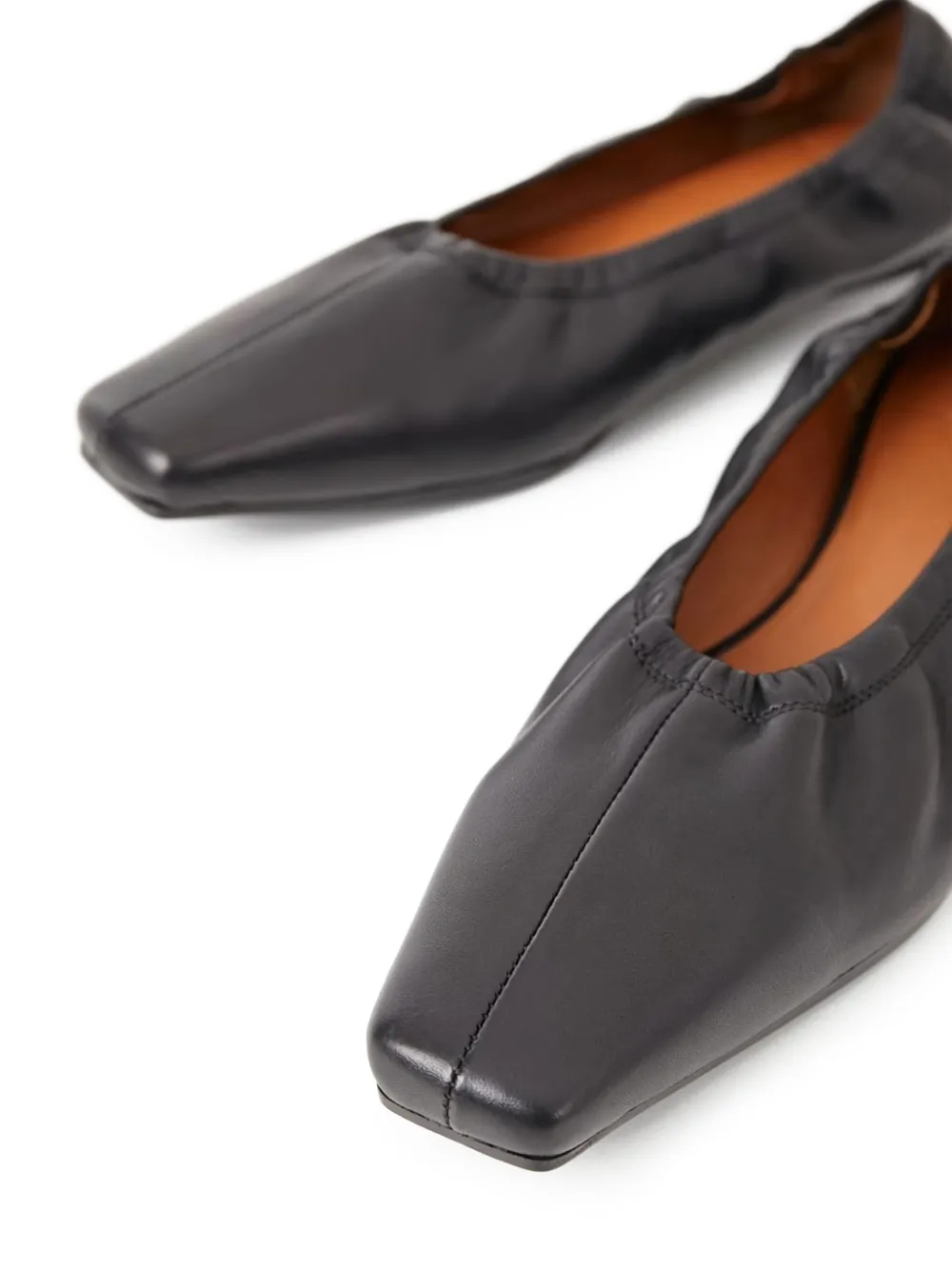 VAGABOND square-toe leather flats Black