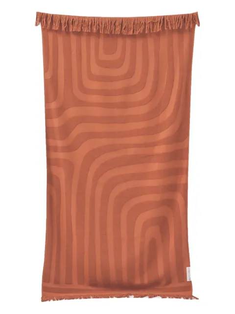 Sunnylife patterned fringed-trims towel
