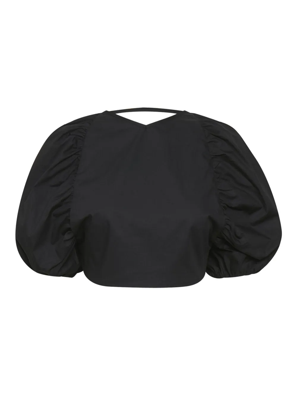 Svala puff-sleeve lace-up blouse