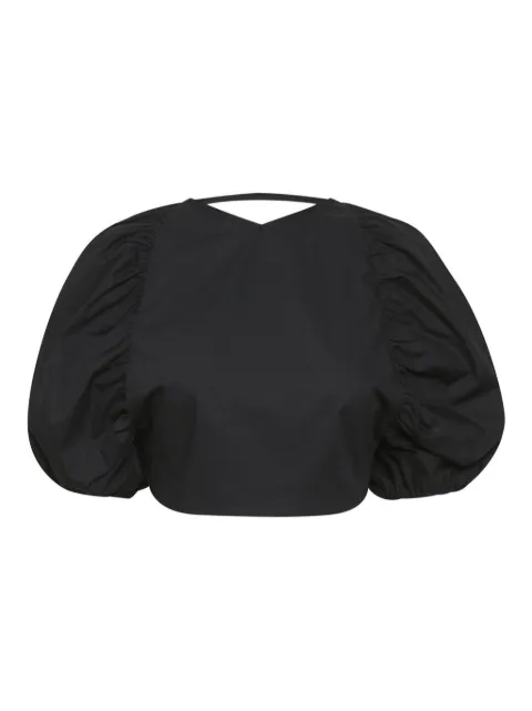 Gestuz Svala puff-sleeve lace-up blouse