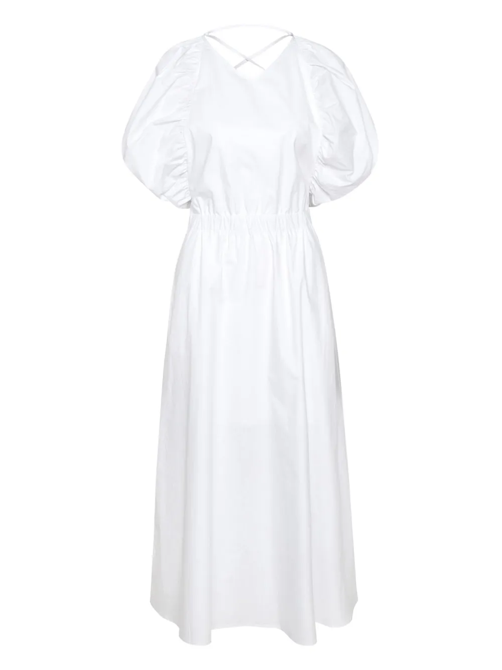 Gestuz puff-sleeve lace-up dress Wit