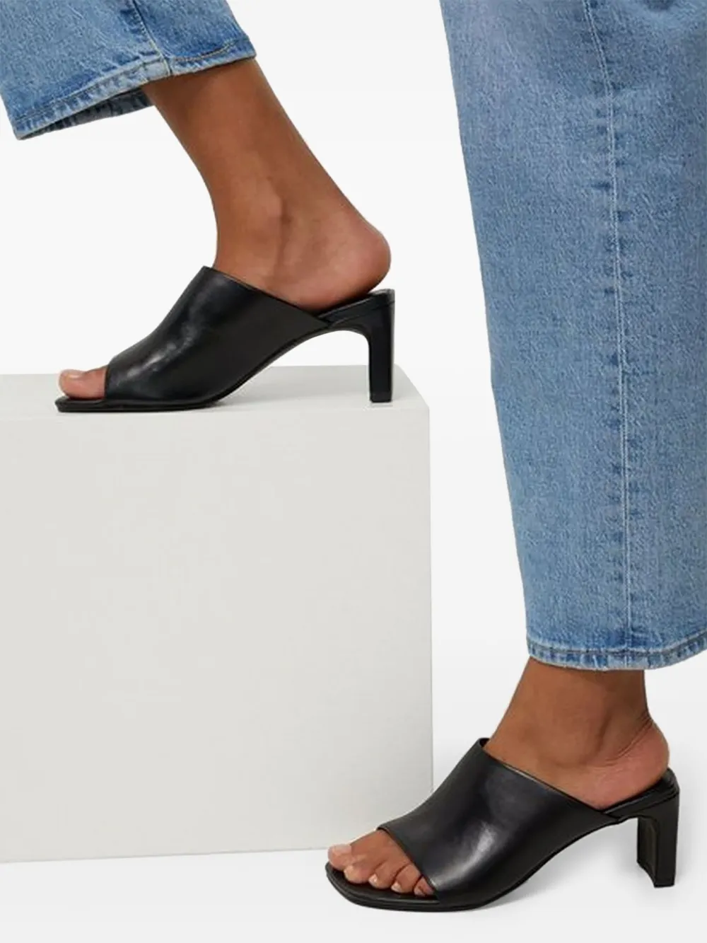 Vagabond Block-heel Open-toe Mules In Black