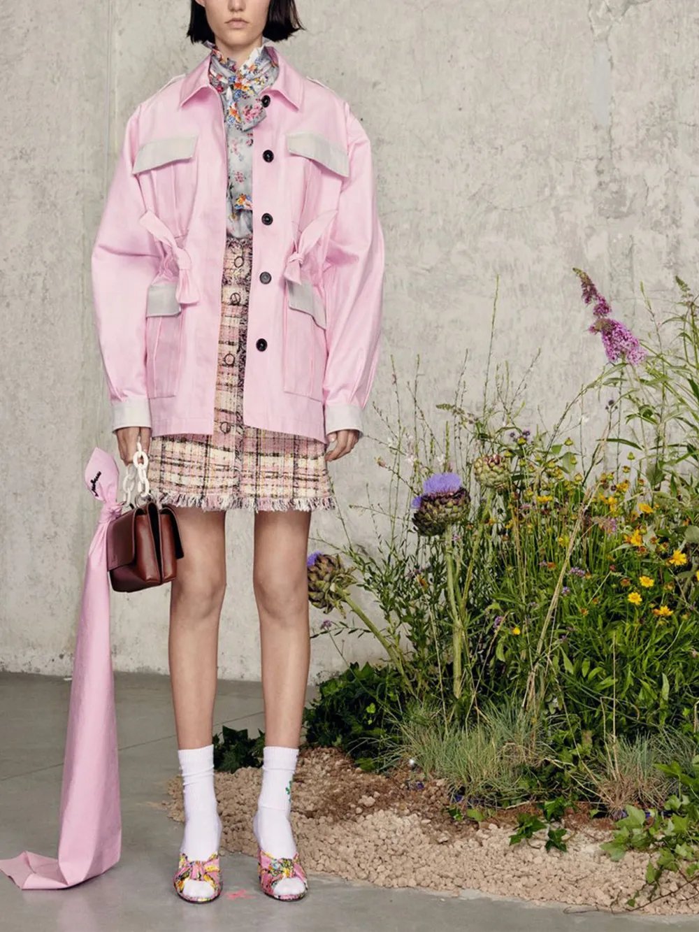 MSGM gabardine pocket jacket Roze