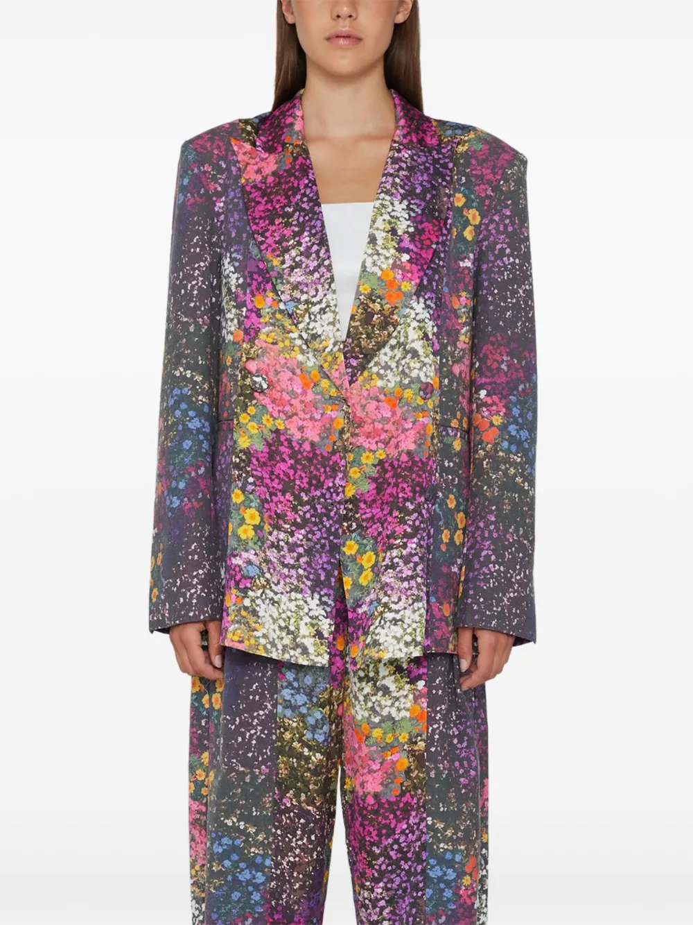 ROTATE BIRGER CHRISTENSEN floral-print blazer Paars