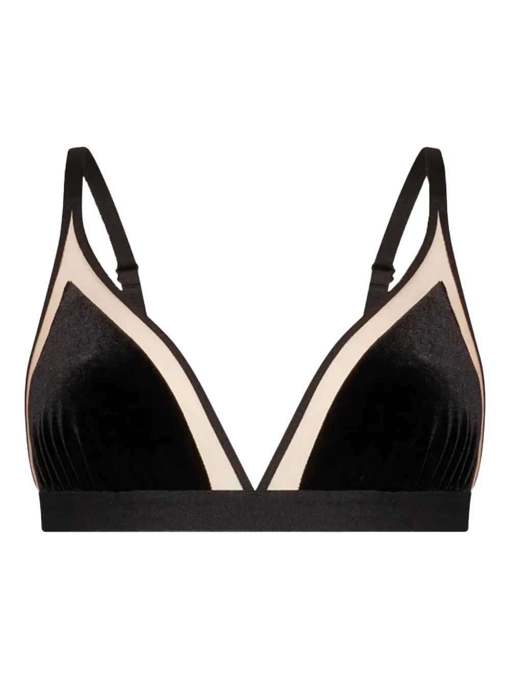 Undress Code velvet-paneled triangle bra | Black | Image 1