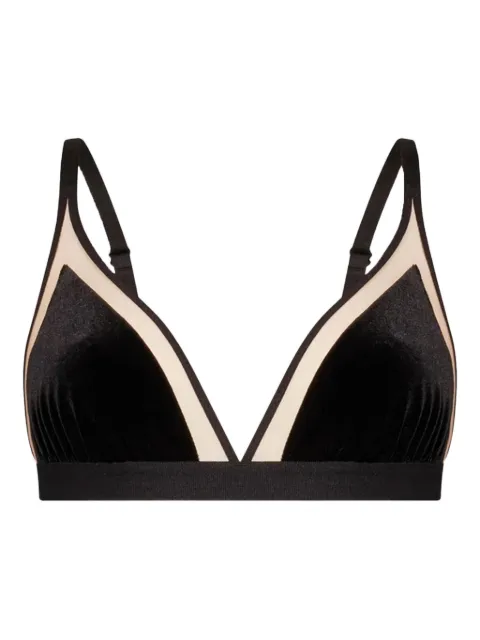Undress Code velvet-paneled triangle bra